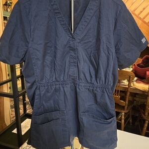 Butter Women's Deep Blue V-Neck Blouse